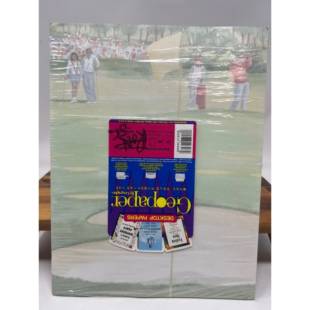 Vintage Geographics Geopaper Golf Tournament Desktop Stationery Paper USA 25 pcs